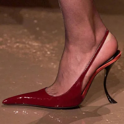 2026 Women Sexy Pointed Toe High Heeled Shoes For Woman's Thin Heels Slip-On Summer Pumps Luxury Lady Black Wedding Party Sandal