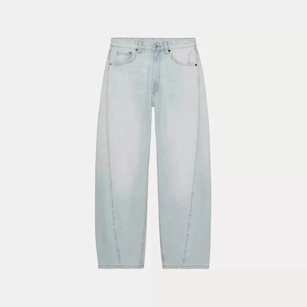 Fashionable Loose Balloon Cut mid Waist Denim Jeans Women's Autumn Zipper Style Casual Low Waist Jeans Stylish Loose Fit