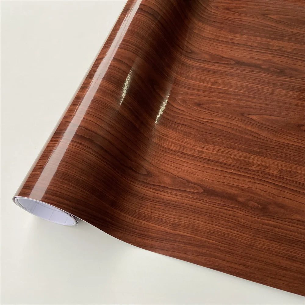 PVC Self Adhesive Wood Vinyl Wrap Car Sticker Interior Furniture Bubble Free Wooden Textured Grain Decorative Film Cabinet