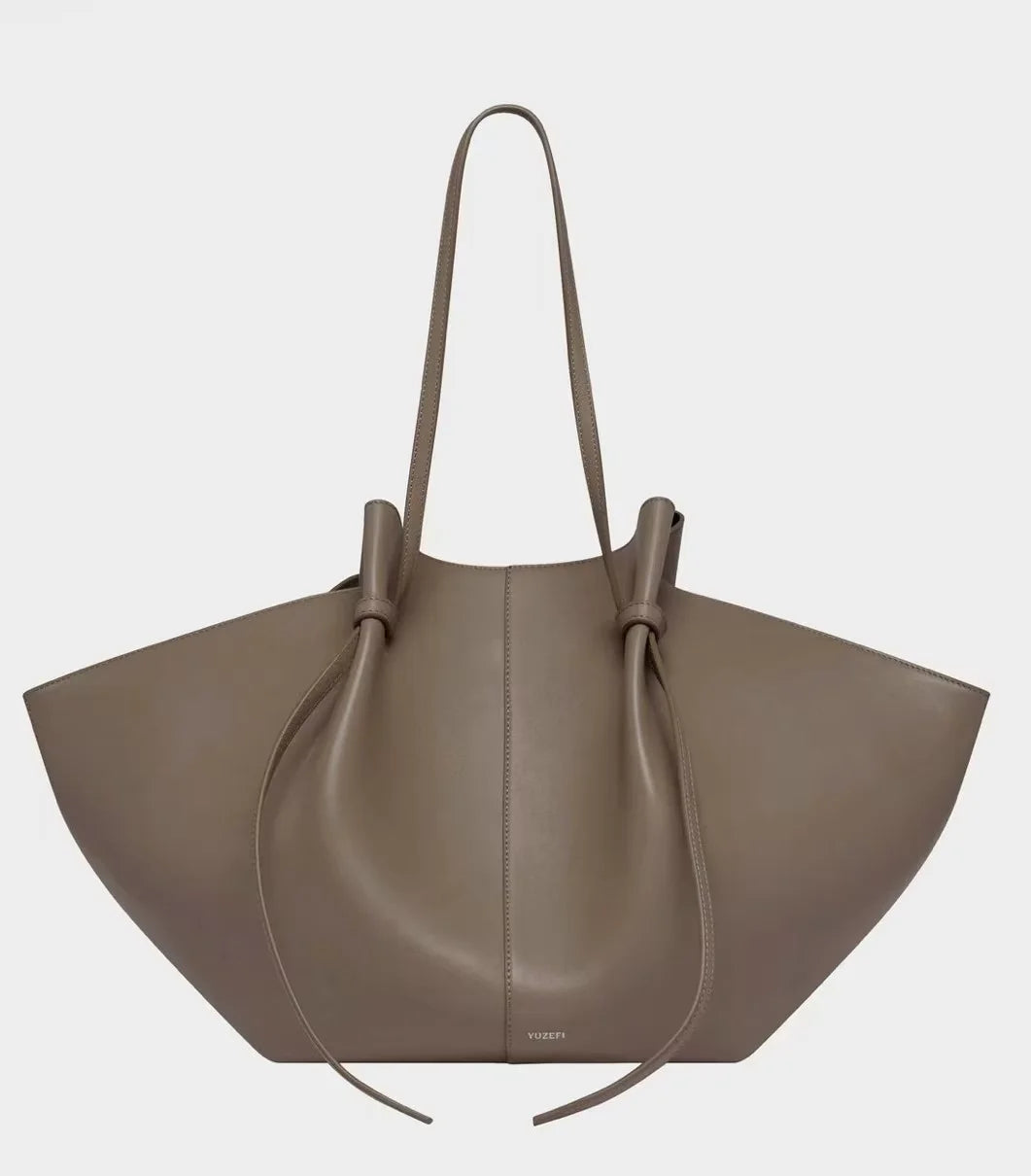 Yuzefi Women Shoulder Bag Solid Color Leather Simple Atmospheric Design Large Capacity Women Crossbody Multifunctiona Handbag