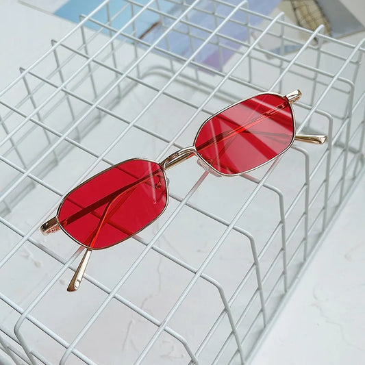 Women Alloy Frame Rectangle Sun Glasses Female Oval Eyewear Sunglasses for Male Female Eyeglasses
