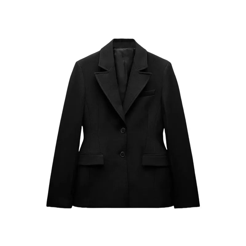 Series Shoulder Padded Slim Fit Suit Jacket for Women