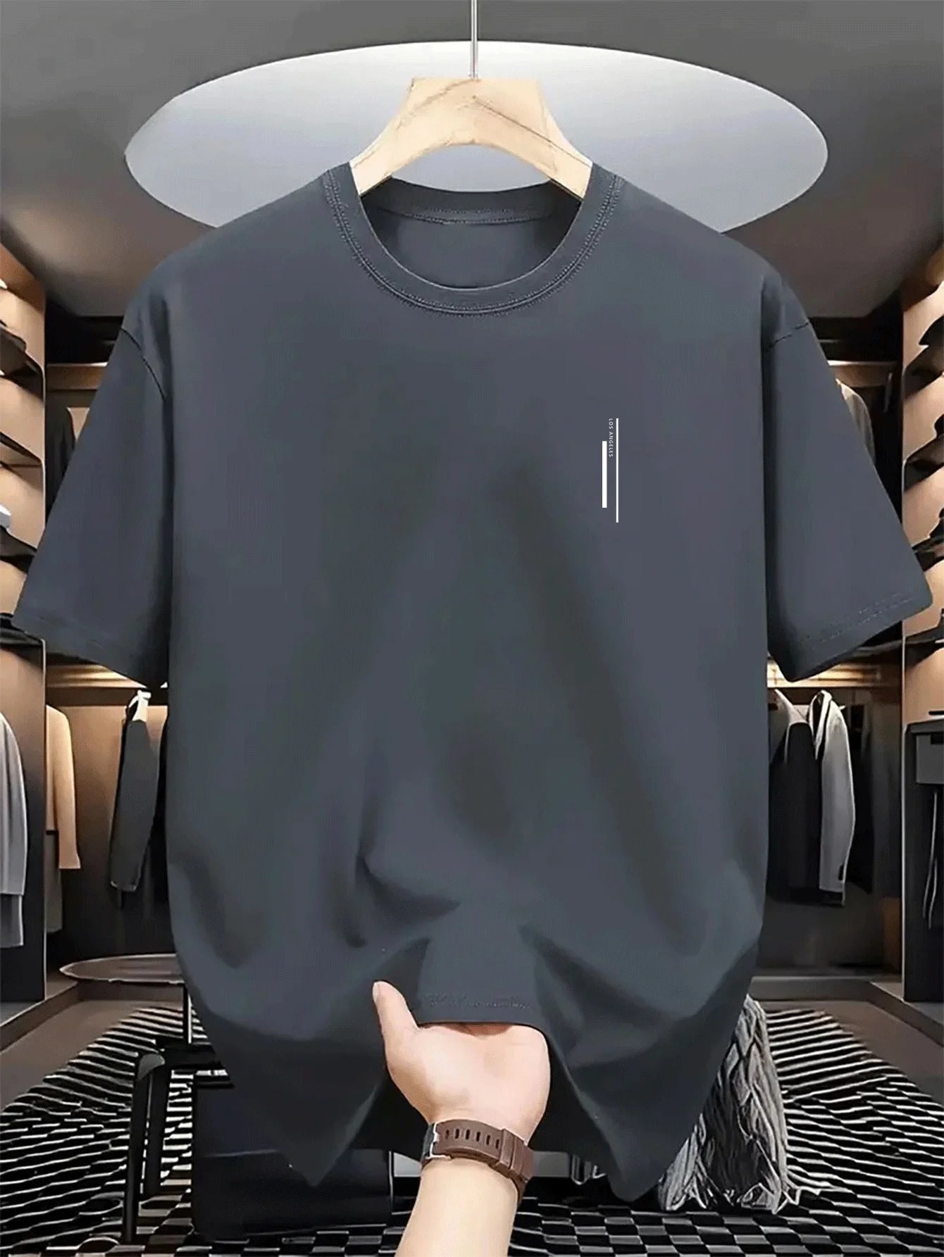 Men's round-neck T-shirt und atmungs flexibel und weich, hohe Elastizität, waschbar, cool und bequem, Casual-Stil für den Sommer