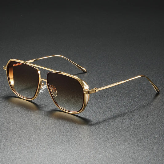 Ins Popular Unisex Pilot Frame Casual Gradient Trendy Sunglasses For Men Outdoor Driving Fishing Vacation Accessories