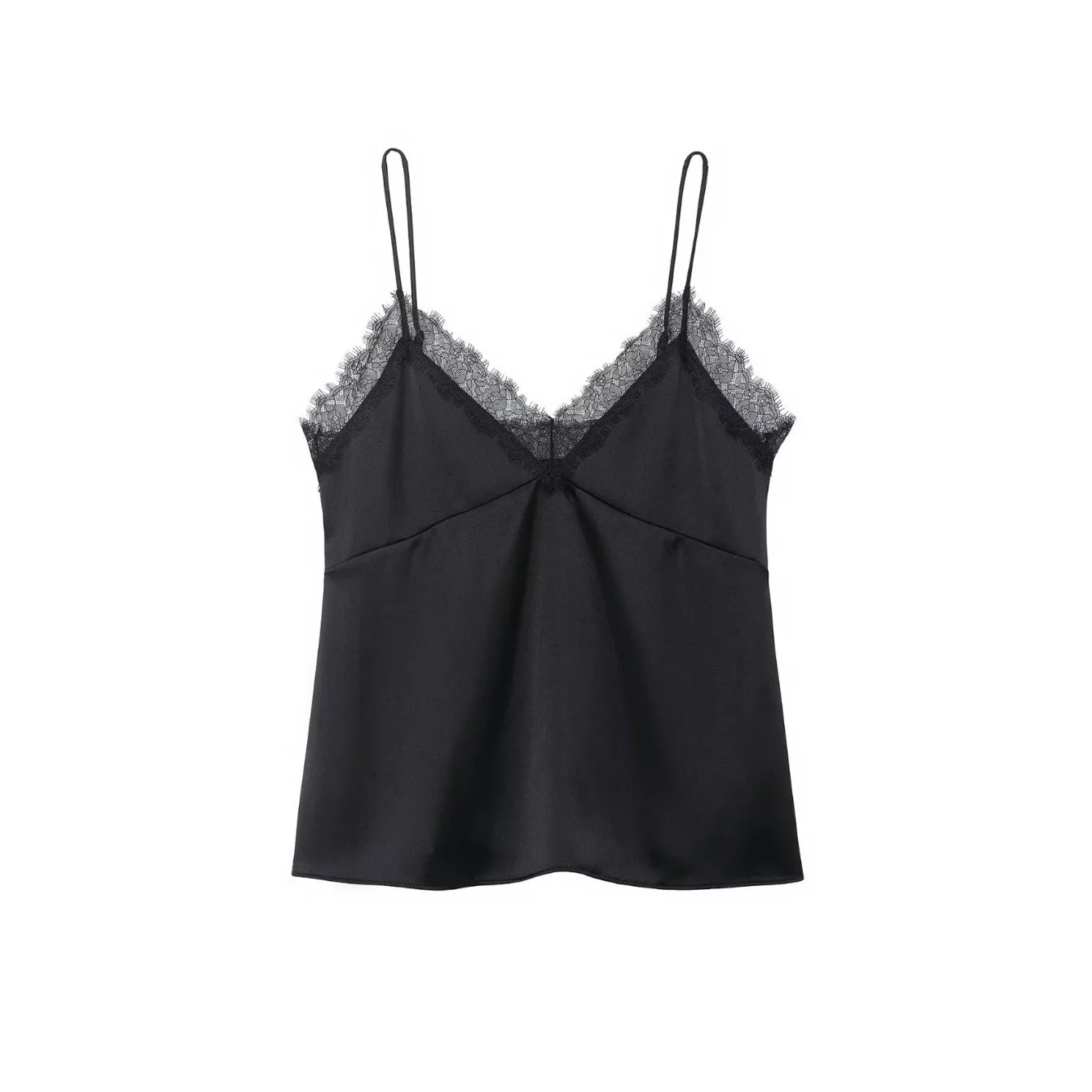Women's Summer New Solid Sexy Lace Satin Sling Tops Female Sleeveless Backless Tank Top Lady Fashion Holiday Party Short Camisol