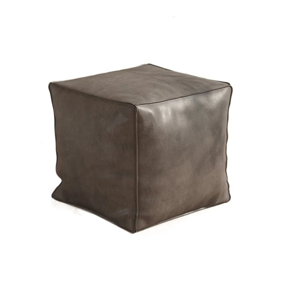 Nordic Style Non-Slip Storage Stool Large Capacity Waterproof PU Leather Ottoman Thicken Stackable Leather Pouf Living Room