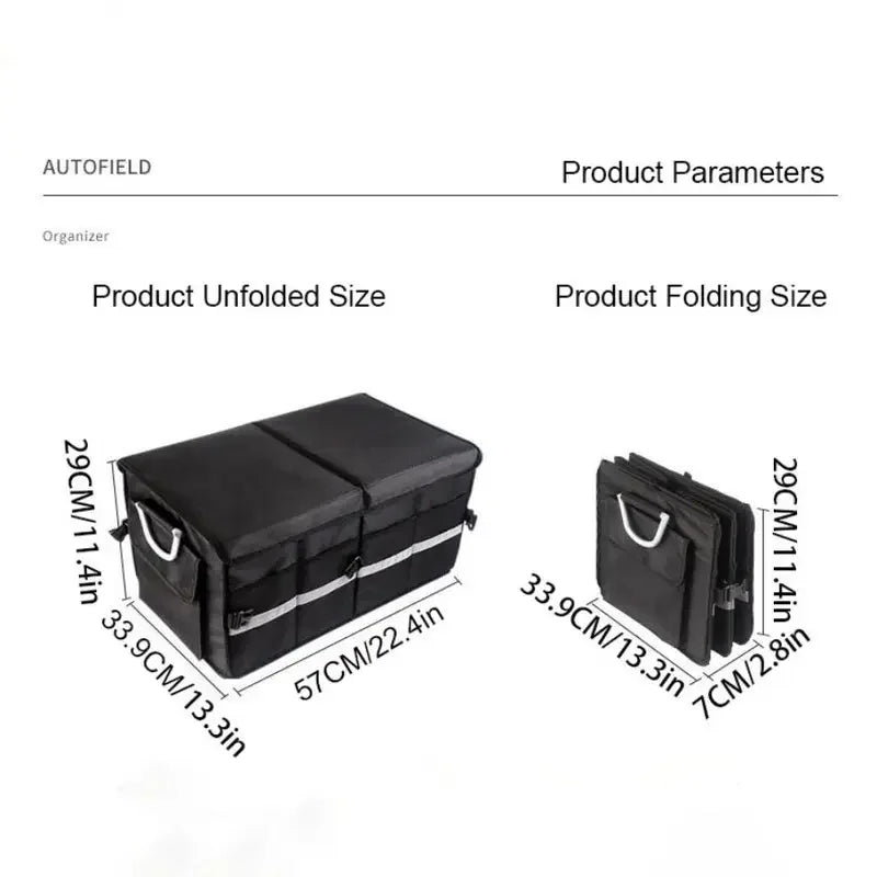 Car Trunk Organizer with Lid, Collapsible Car Trunk Storage Organizer, Car Organizer and Storage for SUV, Truck, Sedan