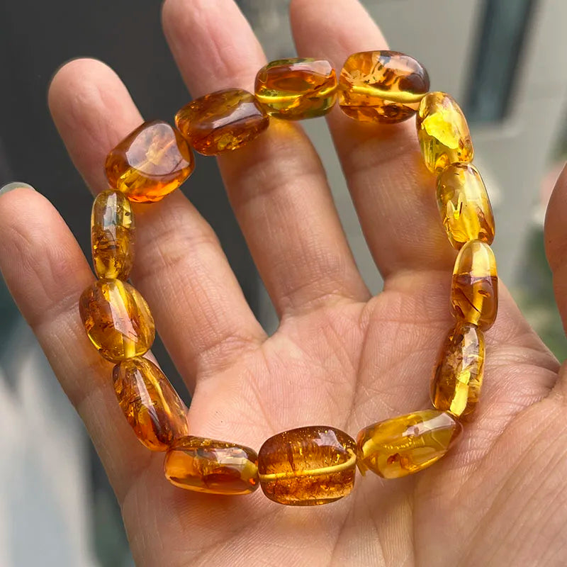 2026 New Natural Amber Bracelets for Women Trendy 100% Genuine Irregular Original Piebald Top Quality Baltic Real Fine Jewelry