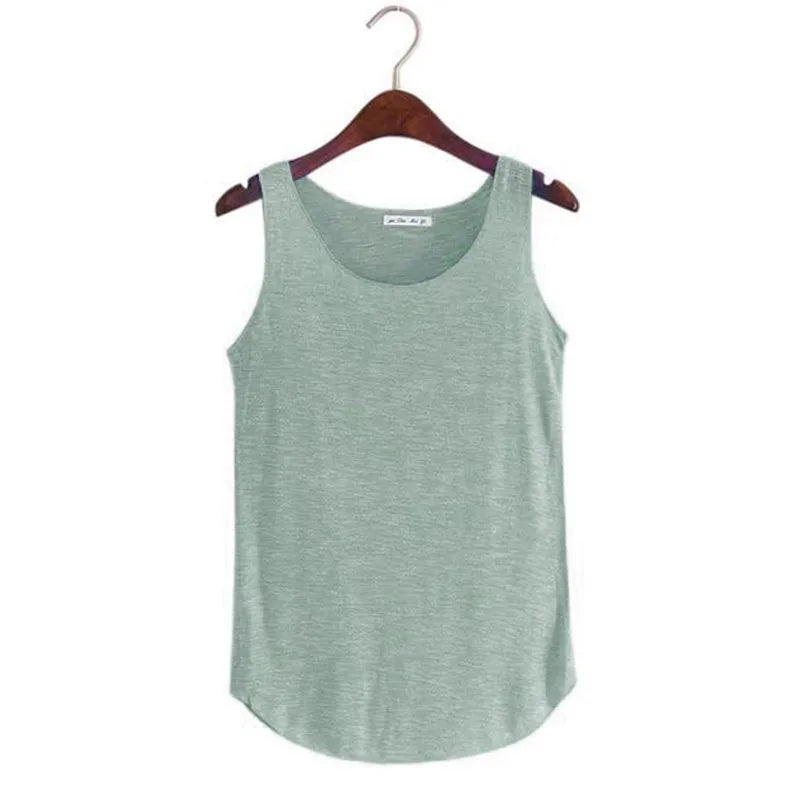 Summer Fitness Tank Top New T Shirt Loose Model Women Sleeveless T-shirt Cotton O-neck Slim Tops Fashion Woman Clothes