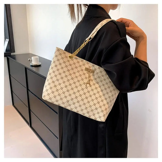 Women Luxury Design Tote Bag Large Capacity Handbag Fashion Printing Shoulder Bag Trendy New Shopping Bag Purse