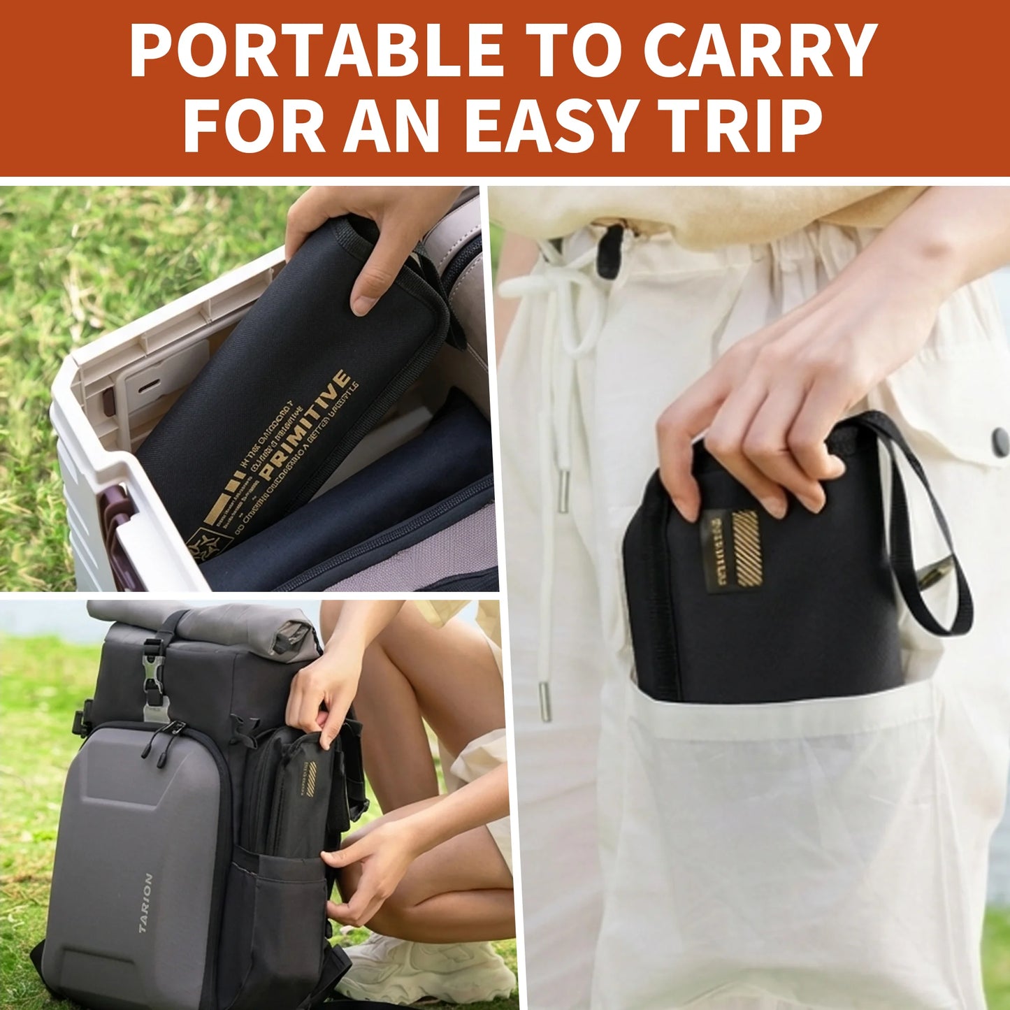 PRIMITIVE Portable Folding Stool Camping Outdoor Hiking Ultralight Foot Stool Travel Foldable chair Picnic Fishing Seat Tools