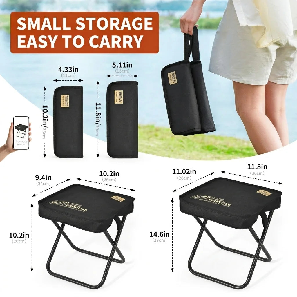 PRIMITIVE Portable Folding Stool Camping Outdoor Hiking Ultralight Foot Stool Travel Foldable chair Picnic Fishing Seat Tools