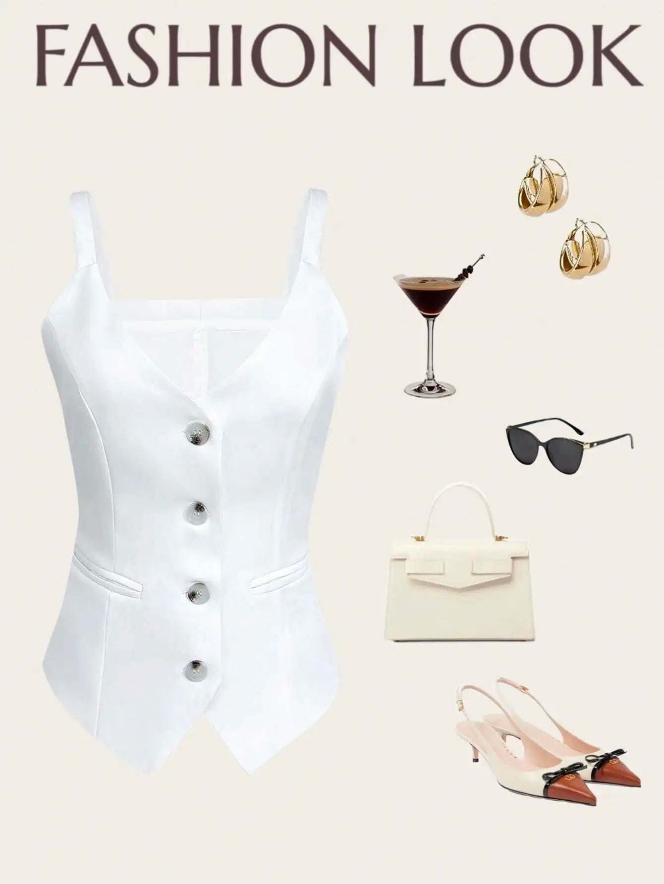 Women's Sleeveless Spaghetti Strap Crop Vest V-Neck Button Down Waistcoat for Layering & Daily Wear