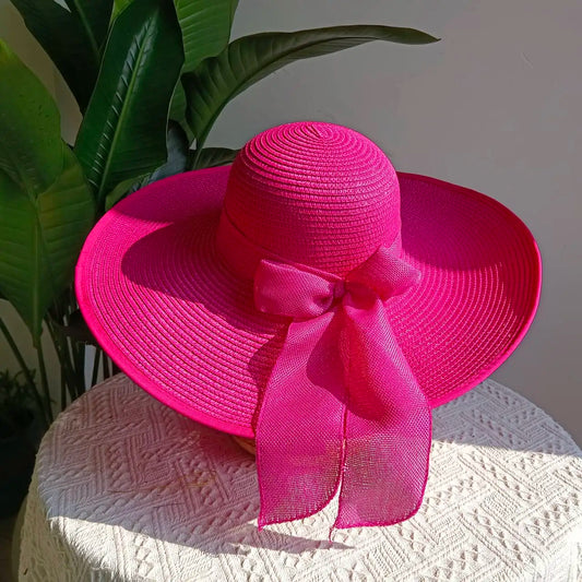 Summer straw hat 2025 large brim outdoor sun protection sun hat travel vacation foldable beach hat  sombrero para sol mujer