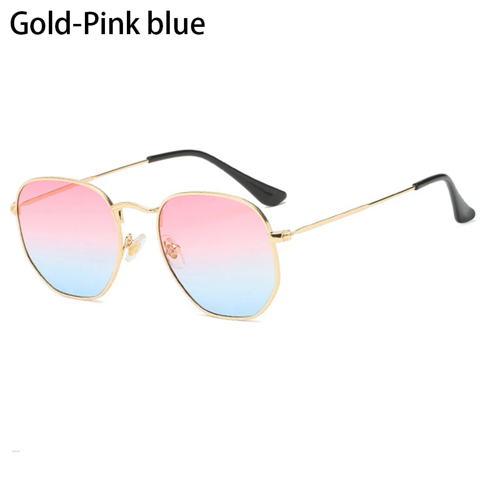 2021 Vintage Hexagon Sun Glasses Women Small Square Sunglases Men Metal Frame Driving Fishing Glasses UV400 Protection Eyewear