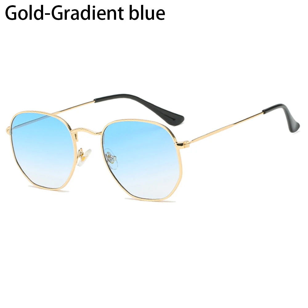 2021 Vintage Hexagon Sun Glasses Women Small Square Sunglases Men Metal Frame Driving Fishing Glasses UV400 Protection Eyewear