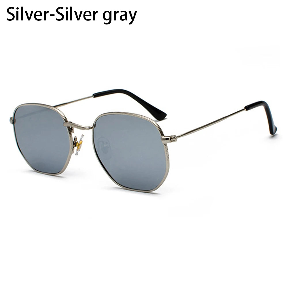 2021 Vintage Hexagon Sun Glasses Women Small Square Sunglases Men Metal Frame Driving Fishing Glasses UV400 Protection Eyewear