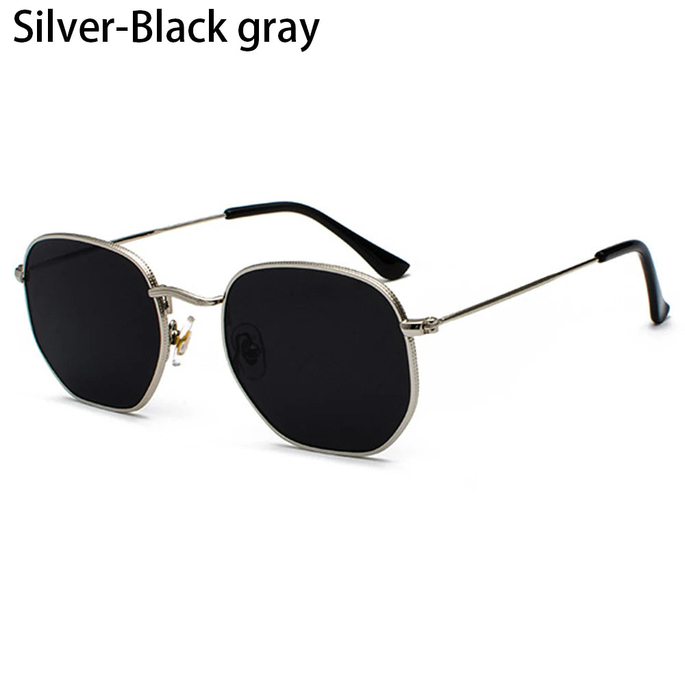 2021 Vintage Hexagon Sun Glasses Women Small Square Sunglases Men Metal Frame Driving Fishing Glasses UV400 Protection Eyewear