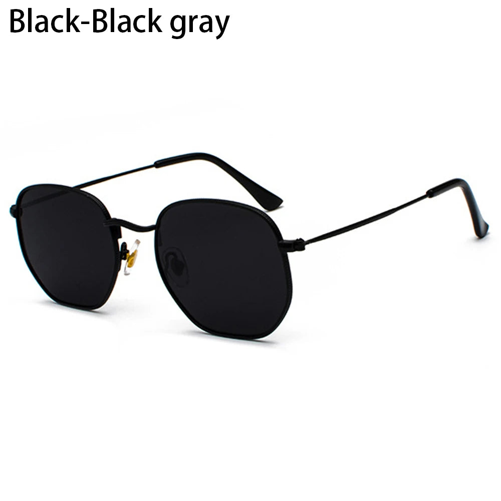 2021 Vintage Hexagon Sun Glasses Women Small Square Sunglases Men Metal Frame Driving Fishing Glasses UV400 Protection Eyewear