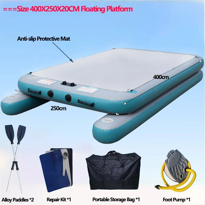 LUYA Fishing Spreader Boat Floating Fishing Platform With Motor Set Water Inflatable Magic Carpet Flatboat (Support DIY Size)