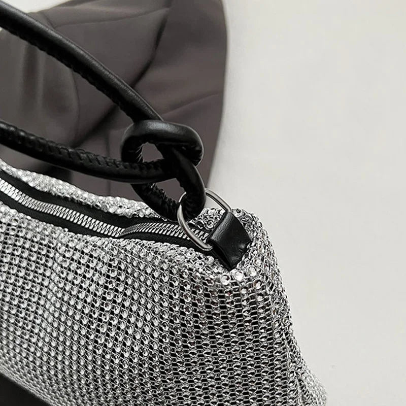 Flash diamond with diamond small bag female willow nail fashion crossbody bag chain net red handbag shoulder bag