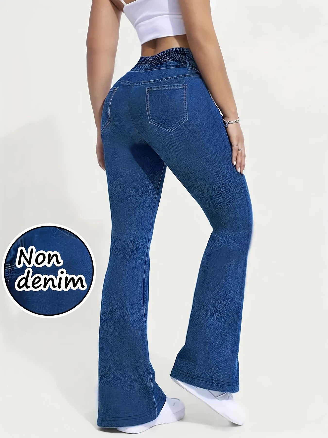 High Elasticity non-denim Printed Leggings Women's High Waist Slim Leggings Gym Trainning wide leg Fashion leggings casual wear