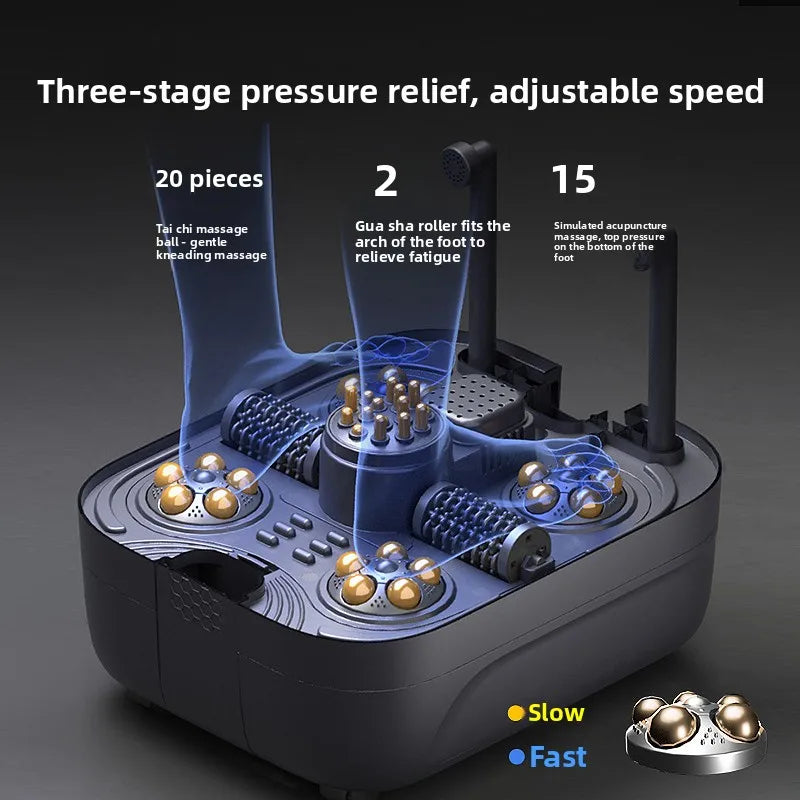Electric Foot Bath Bucket Vibration Sterilization Foot Spa Bubbles Surfing Massage for Relieve Pressure Relaxation Foot Massager