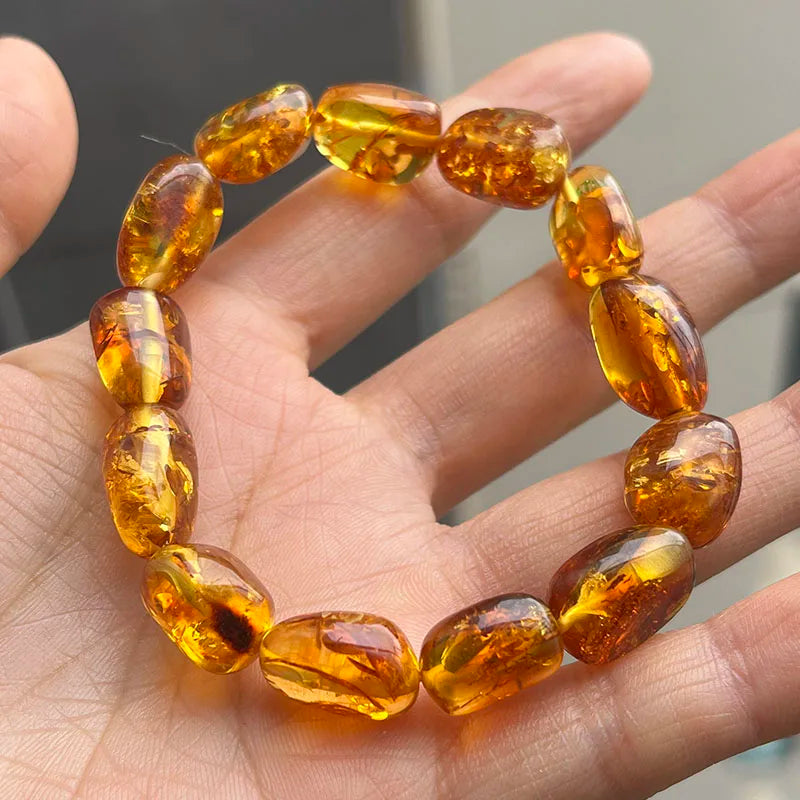 2026 New Natural Amber Bracelets for Women Trendy 100% Genuine Irregular Original Piebald Top Quality Baltic Real Fine Jewelry