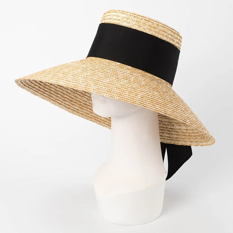 French Straw Hat Elegant Women's Outdoor