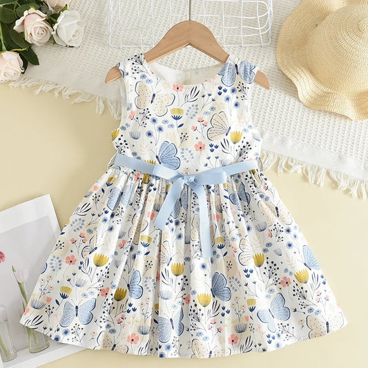 Bear Leader Summer New Flower Printed Children's Clothing Fashion Simple Princess Dress Korean Version Girls Casual Dresses