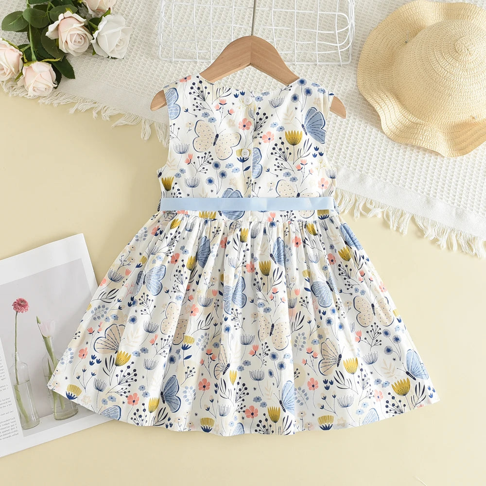 Bear Leader Summer New Flower Printed Children's Clothing Fashion Simple Princess Dress Korean Version Girls Casual Dresses