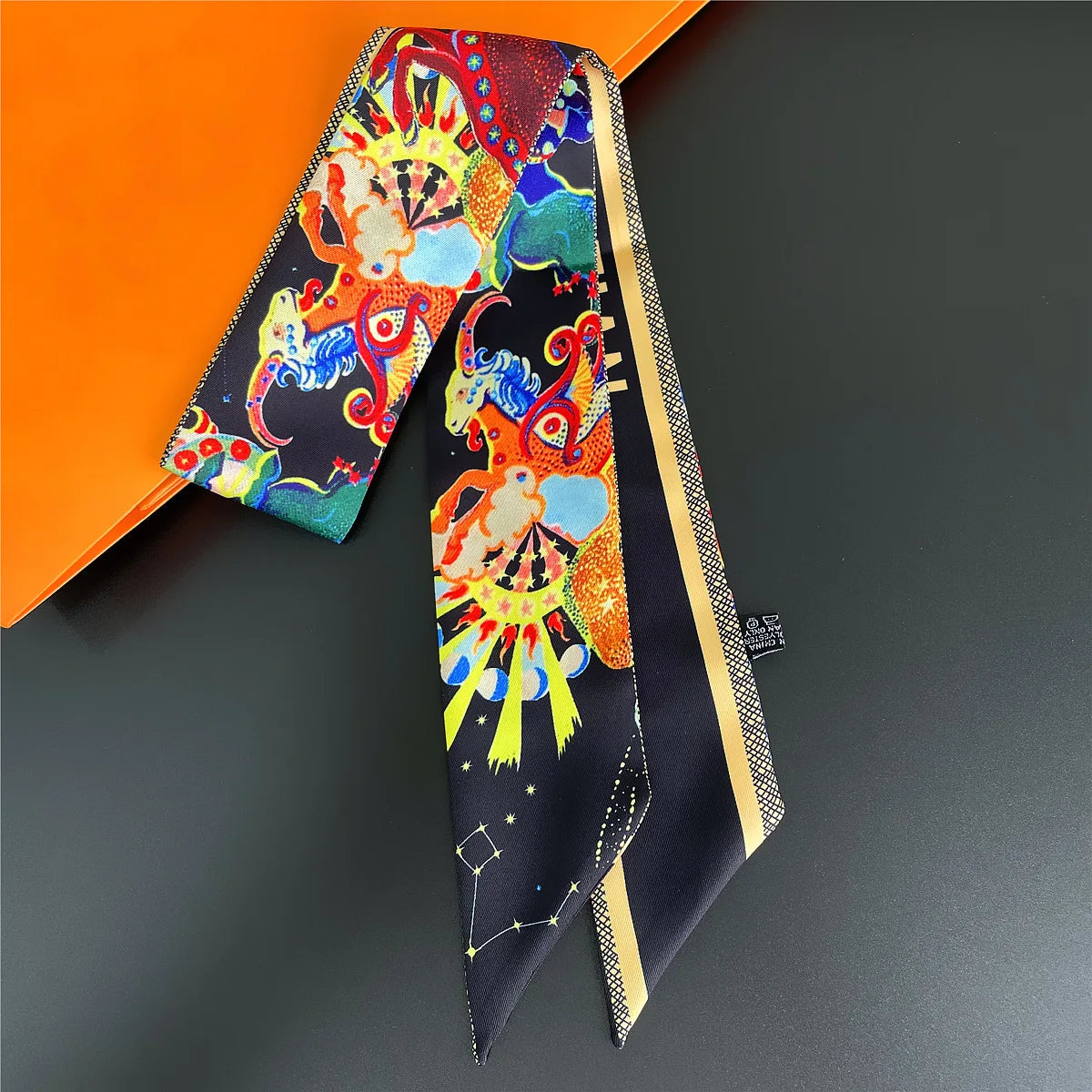 Star with The Same High-end Tied Bag Scarf Tied Bag Handle Wrapped Bag Decoration Long Strip Gold Ribbon Luxury Gift Wholesale