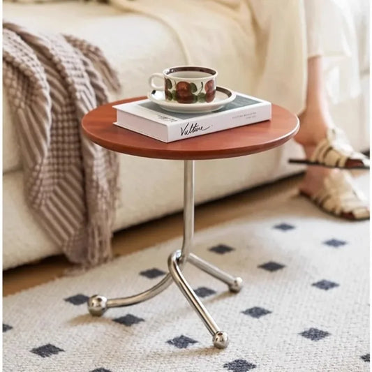 Vintage Round Coffee Table French Bedside End Table Small Accent Table for Living Room Balcony or Classical Decor Space