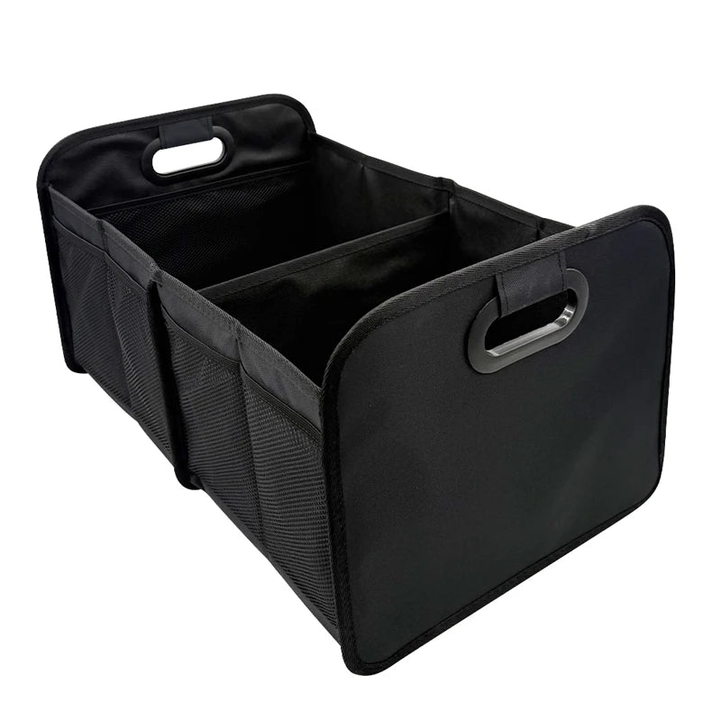 40L Foldable Portable Car Storage Box with Side Net, Car Trunk Organizer, Camping Outing Storage Box, Space-Saving Multi-Functional Storage Box, Non-Food Contact