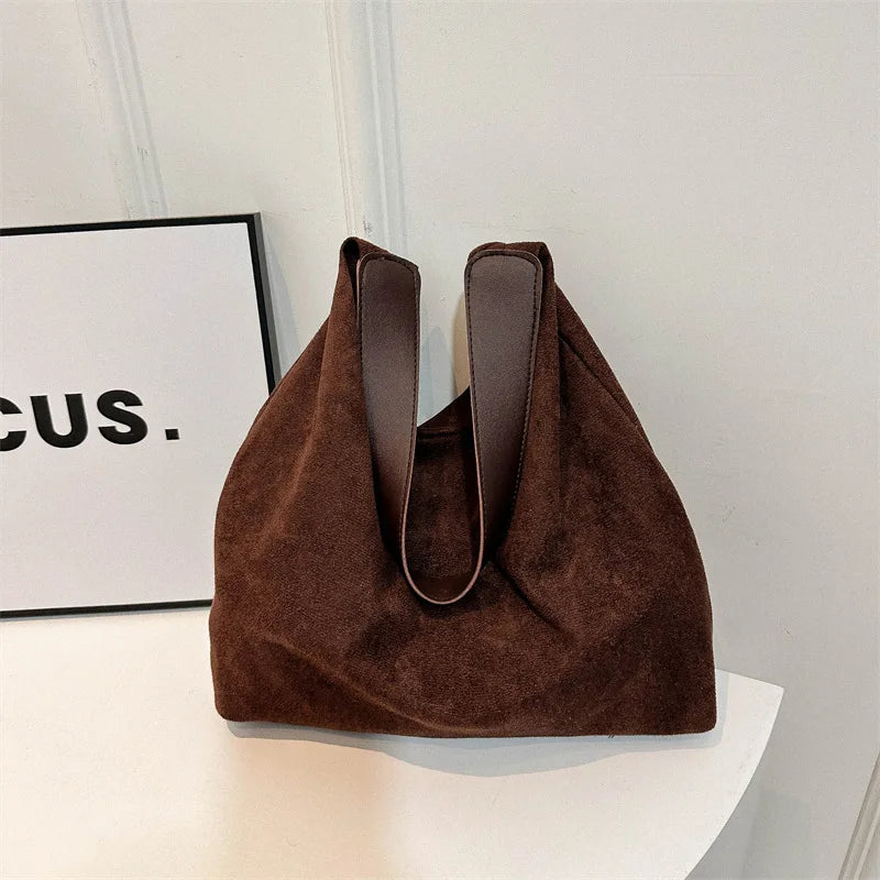 Large Capacity Student Tote Bag Women's 2025 New Fashion Simple Casual Underarm Bag Canvas Street Trend Magnetic Buckle Handbag