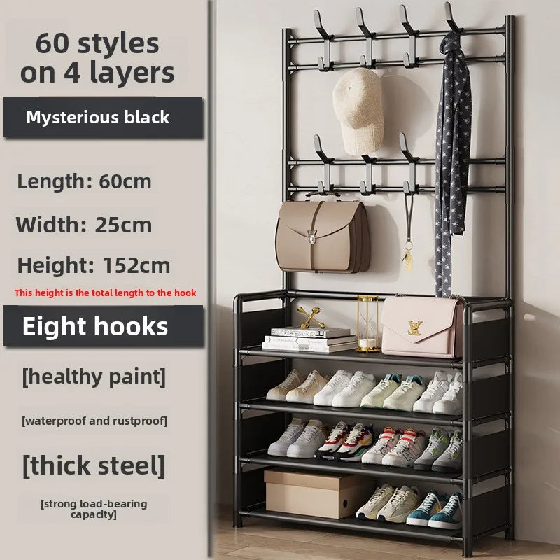Multi-layer Door-mounted Shoe Hat Rack