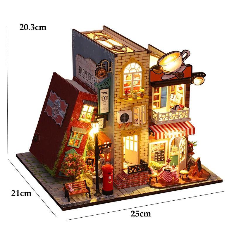 Wooden Miniature Doll House 3D Puzzle Assembly