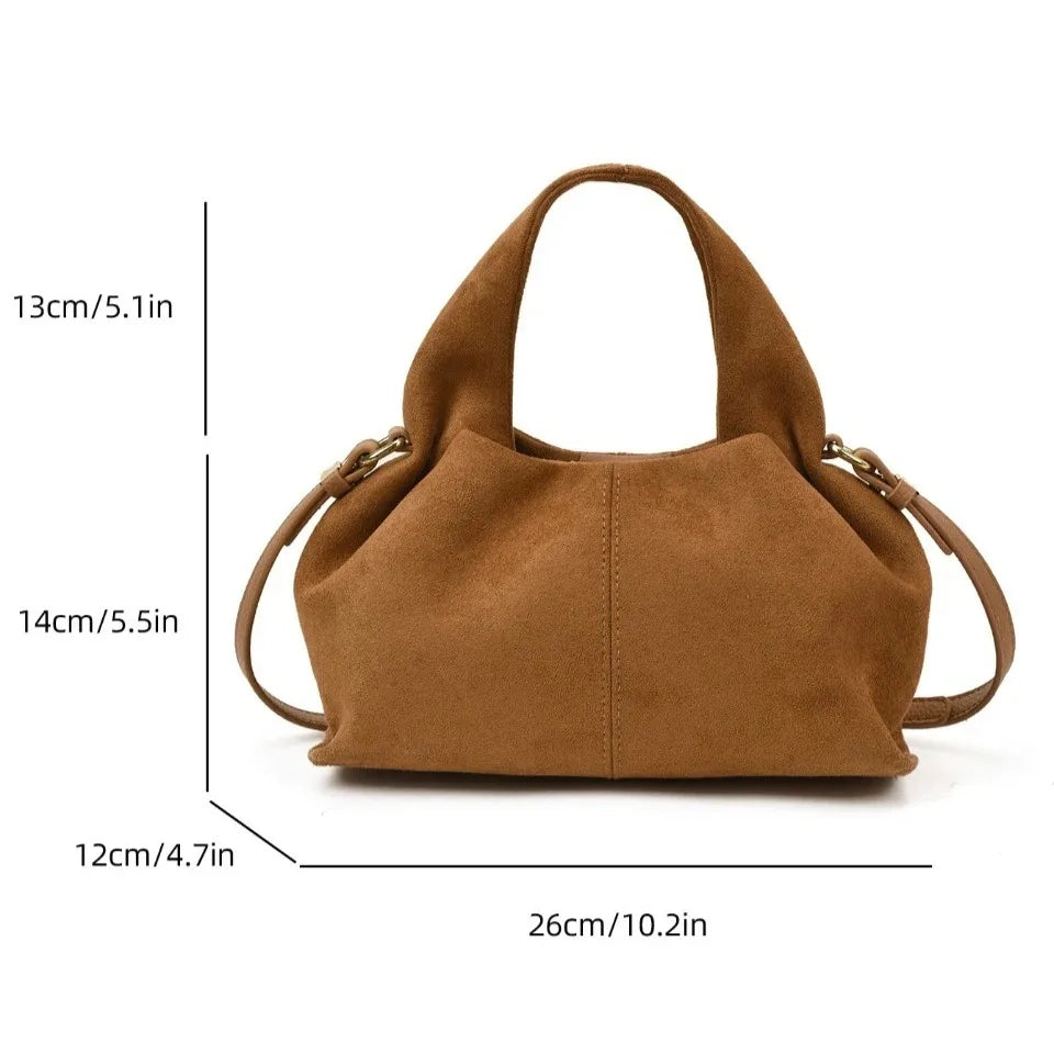 Designer Frosted Mini Handbag Luxury Women's Faux Suede Top-Handle Bags Female Shoulder Crossbody Bags for Women Summer Style