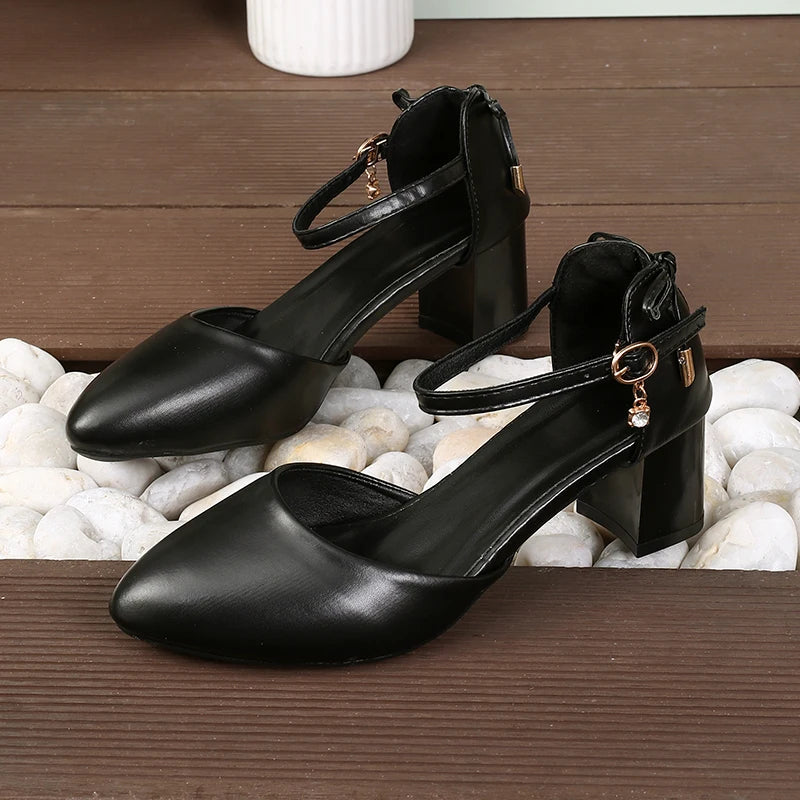 2025 Spring/Summer Hot Sale！Fairy Style Thin-Strap High Heels - Bowknot with Golden Buckle, Comfortable & Versatile