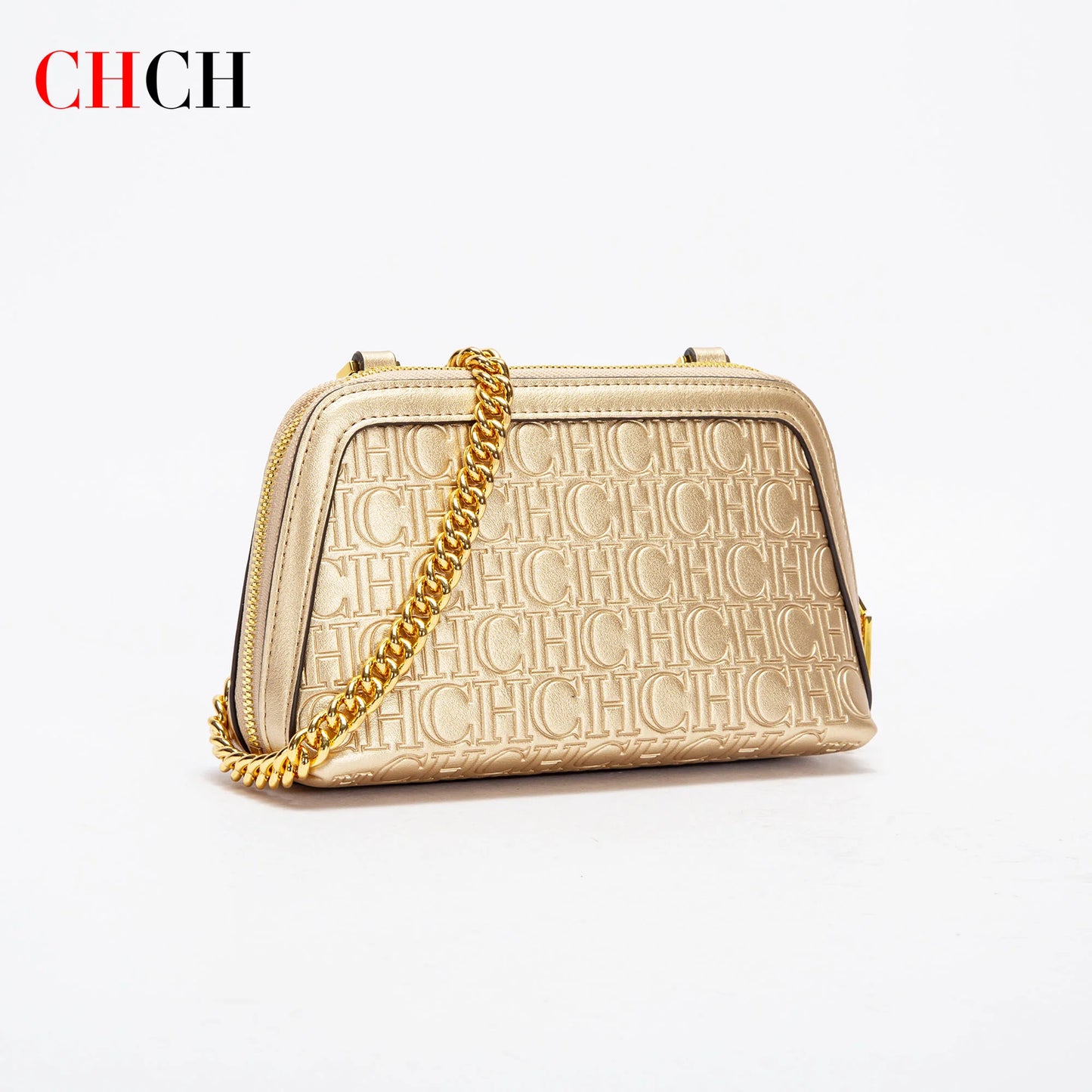 CHCH Women's Shoulder Bag New Mini Shell Bag Simple Metal Chain Bag