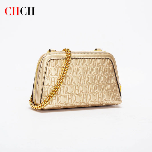 CHCH Women's Shoulder Bag New Mini Shell Bag Simple Metal Chain Bag