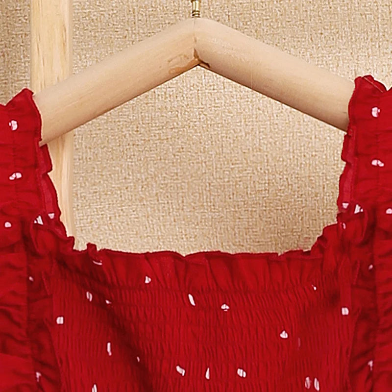 ZARA Summer Girl Clothes Sleeveless Dress Lace Cuff Suspender dress