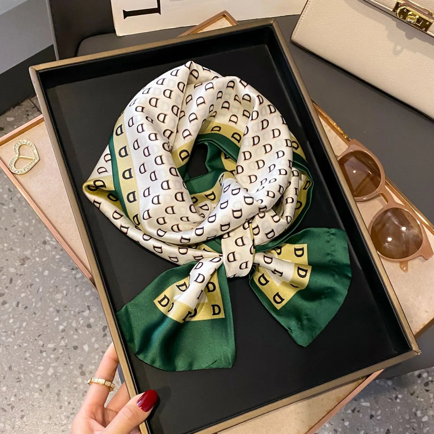 Long Silk Scarf Bag Tie Women Neck Skinny Scarves Hair band Foulard Horse Print Brand Lady Neckerchief Ribbon