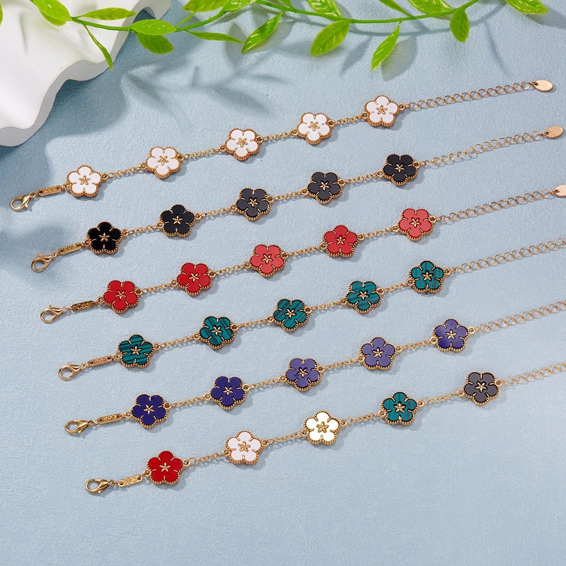 Light Luxury Double-sided Plum Blossoms Bracelets for Women