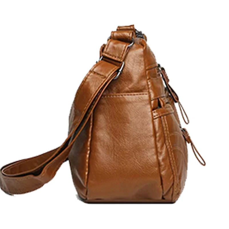 Fashion Women's Multi-color Leather Crossbody Bag for Daily Outings Commute Versatile Multi-pocket Stylish High-end Bag