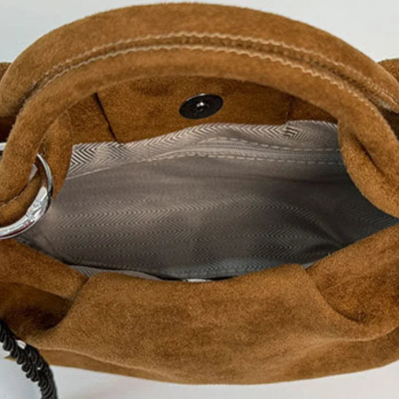 Small Suede Fashion Leather Shoulder Bags for Women 2026 Luxury Designer Brand Trend Crossbody Bag Females Short Handle Handbags