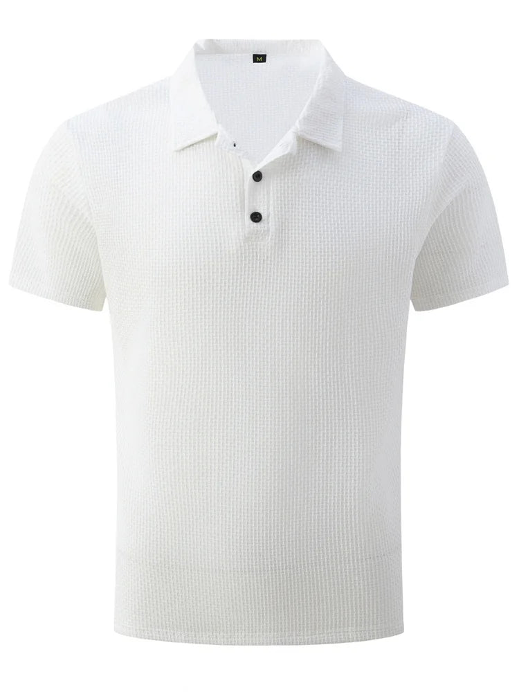 Summer men's loose and comfortable short-sleeved polo shirt ice silk breathable business fashion T-shirt high quality clothing