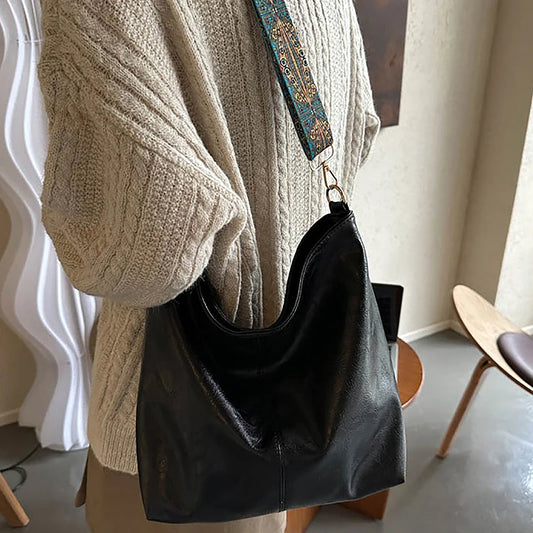 Wide Geometric Strap Shoulder Bag Large