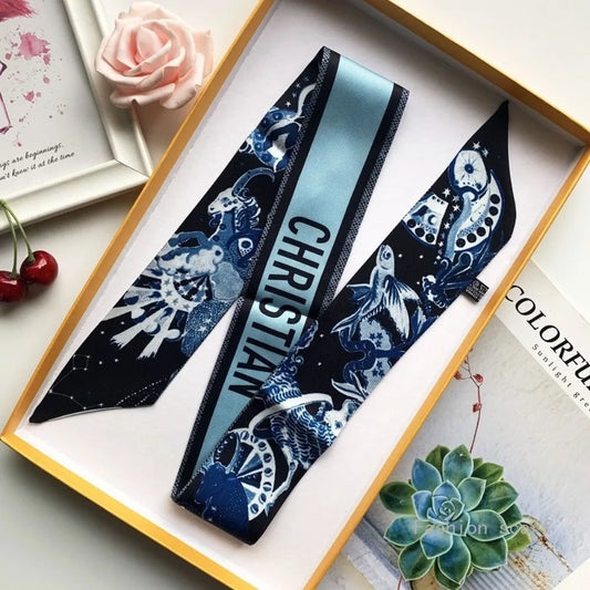 Star with The Same High-end Tied Bag Scarf Tied Bag Handle Wrapped Bag Decoration Long Strip Gold Ribbon Luxury Gift Wholesale