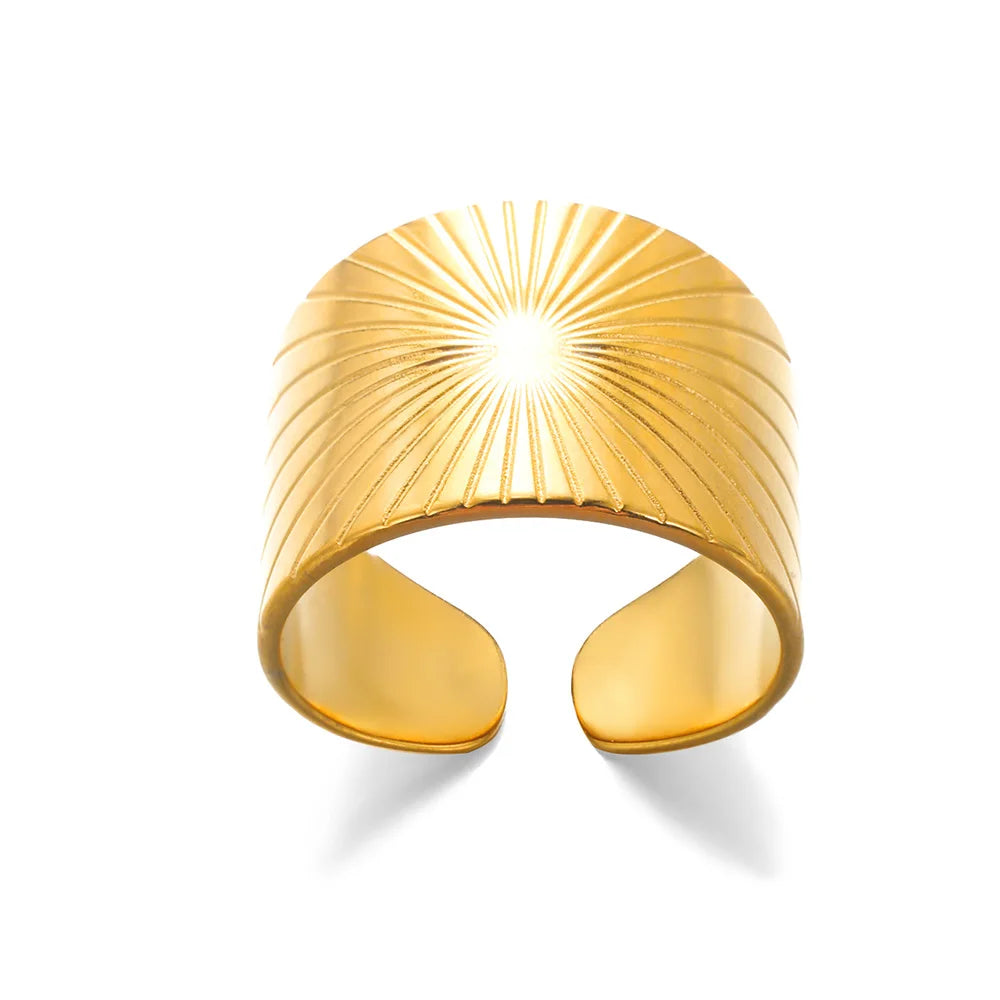 White Zircon Flower Leaf Shape Stainless Steel Rings For Women Adjustable Aesthetic Wedding Ring Light Luxury Female Jewelry BFF